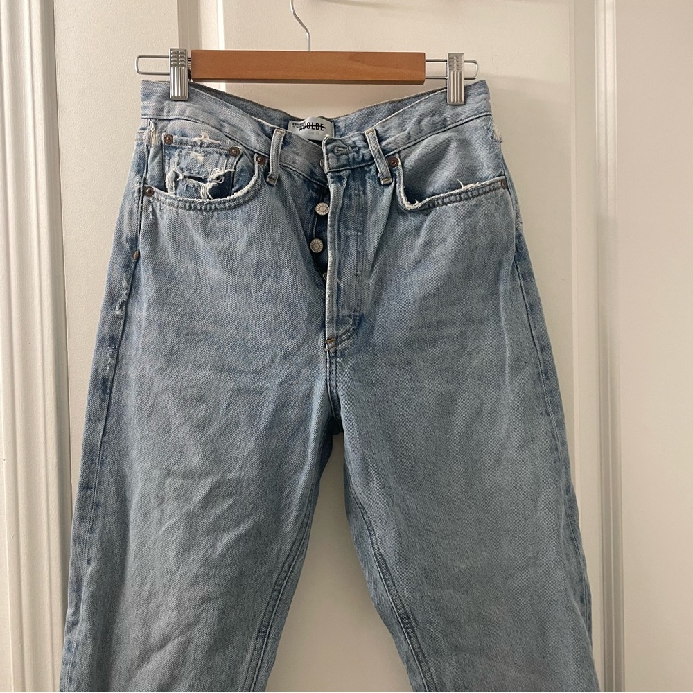 SALE! Agolde Button Front Straight Leg Classic Blue Women's Jeans Size 26 - Picture 2 of 9